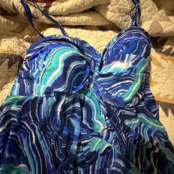 Profile size 14 new blue printed one piece swimsuit - Picture 4 of 5